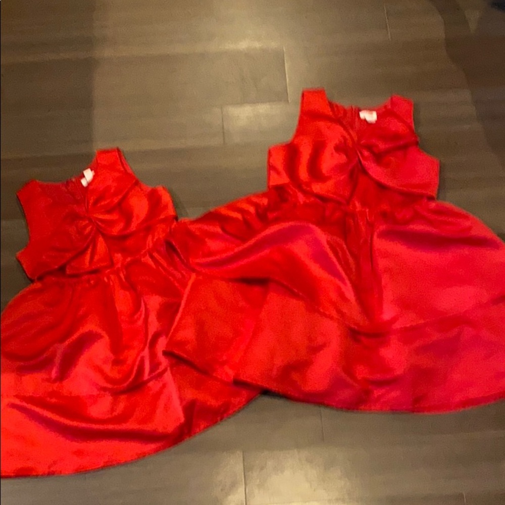 Girls red satin dresses